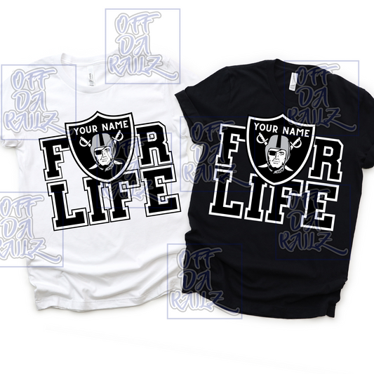 Silver & Black FOR LIFE personalized